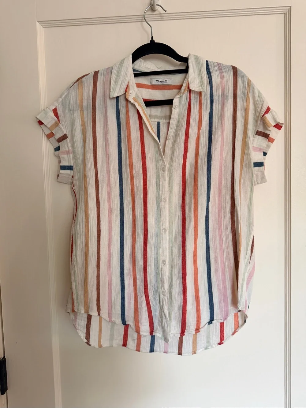 Madewell Central Drapey Shirt - Multicolor Stripe - Picture 1 of 6